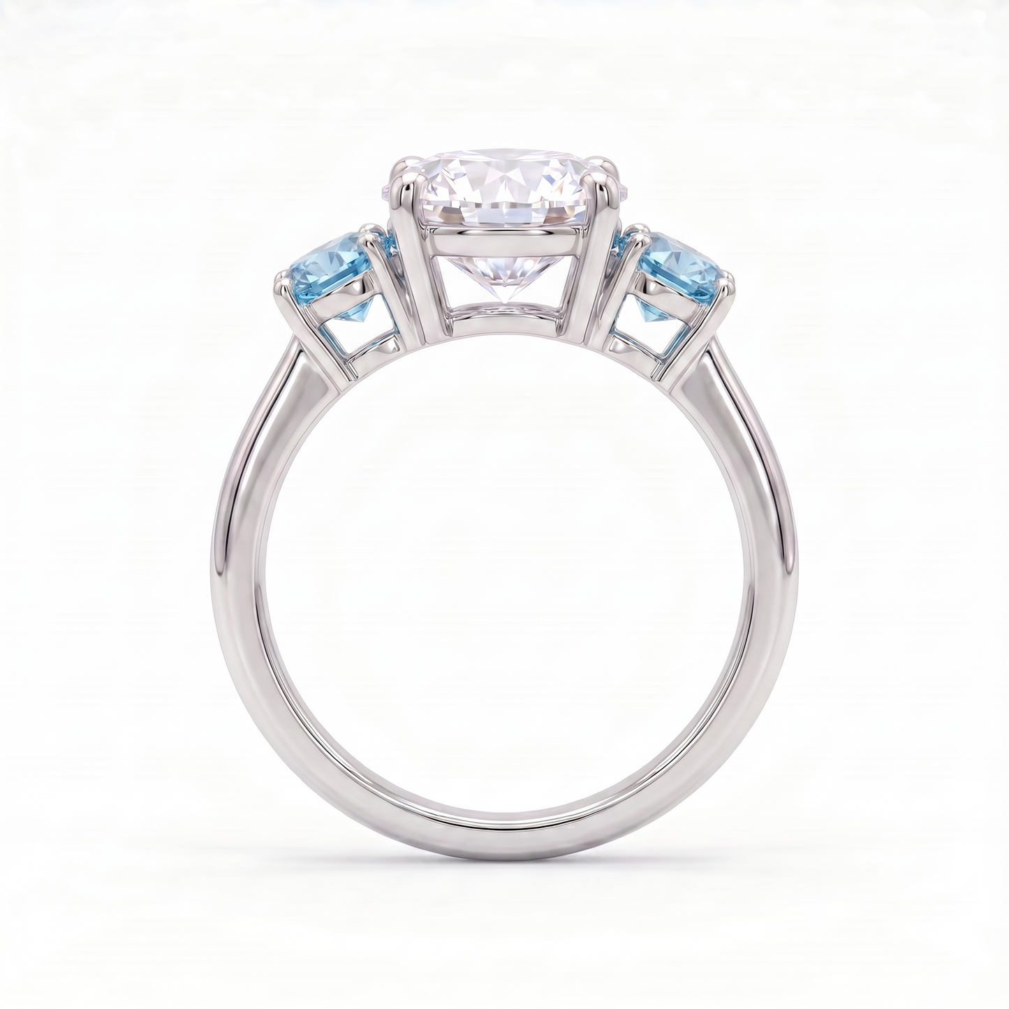 Juno Trilogy Ring – Teal Blue Spinel
