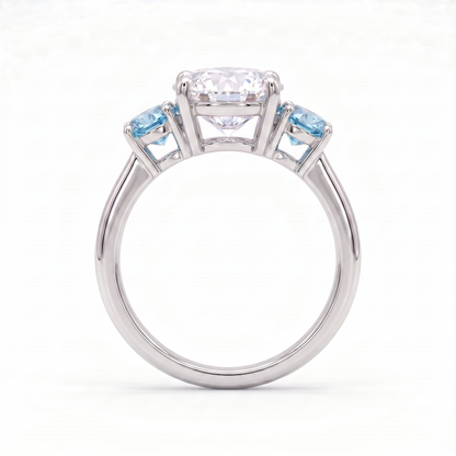 Juno Trilogy Ring – Teal Blue Spinel
