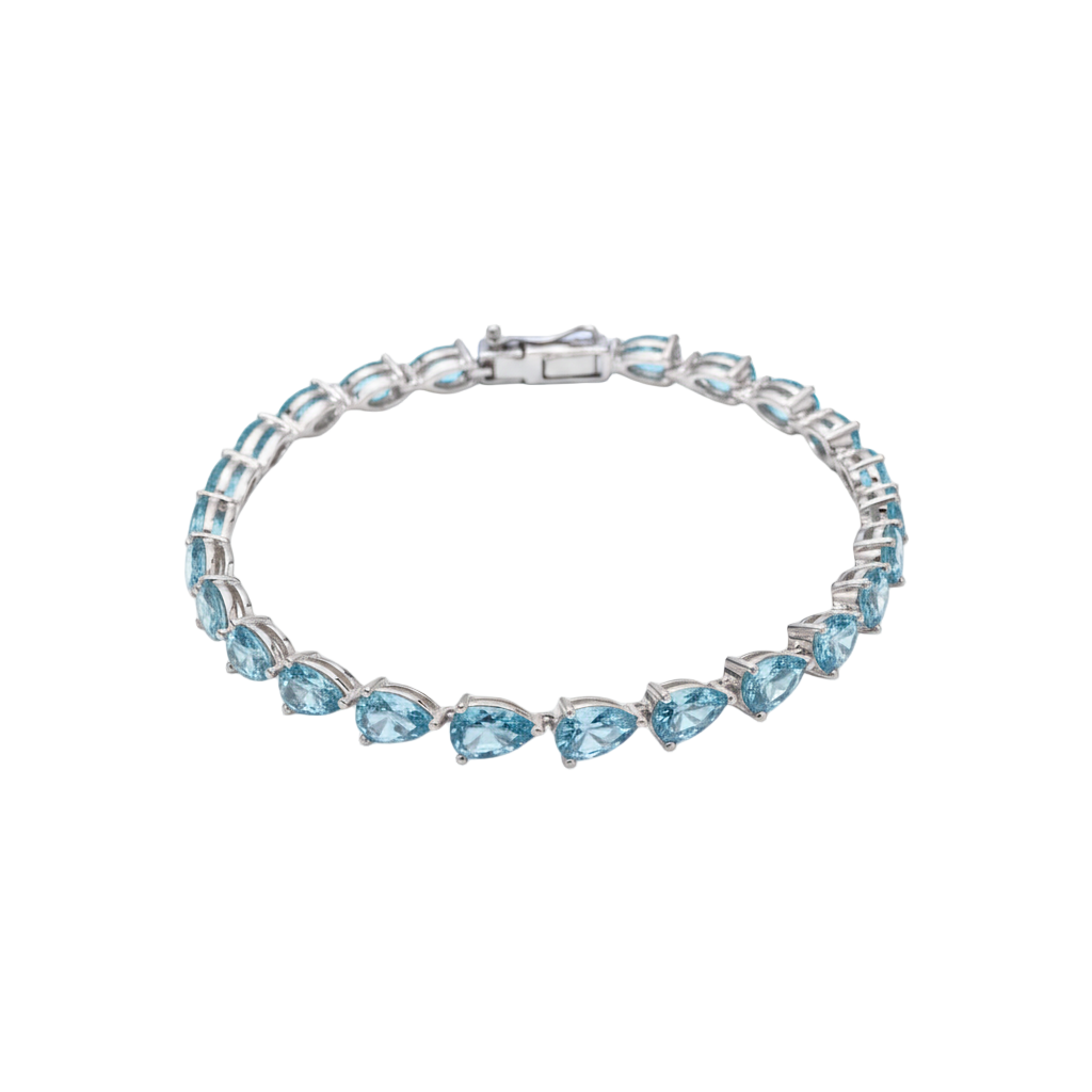 Nova Tennis Bracelet – Teal Blue Spinel
