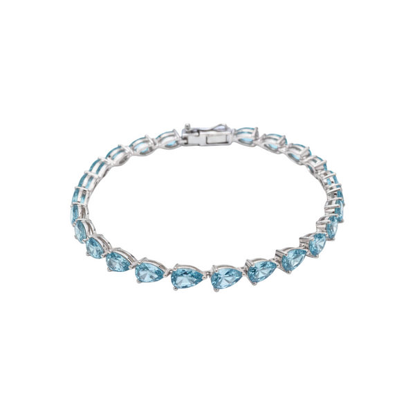 Nova Tennis Bracelet – Teal Blue Spinel