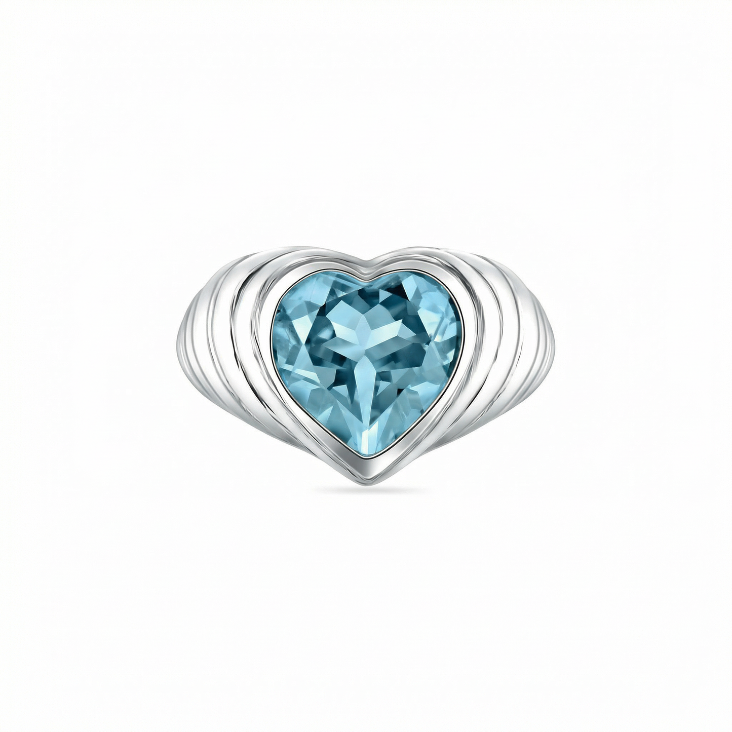 Amore Signet Ring – Teal Blue Spinel