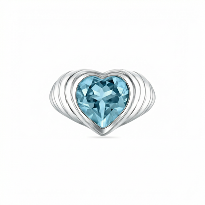 Amore Signet Ring – Teal Blue Spinel