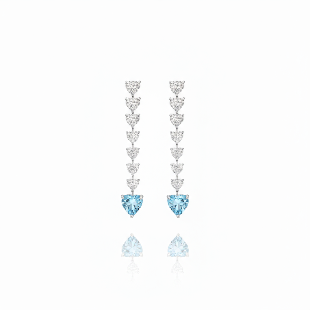 Amore Drop Earrings – Teal Blue Spinel