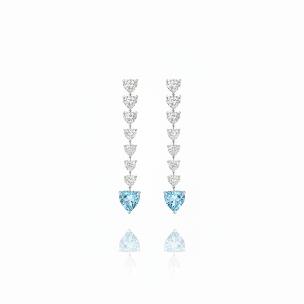 Amore Drop Earrings – Teal Blue Spinel
