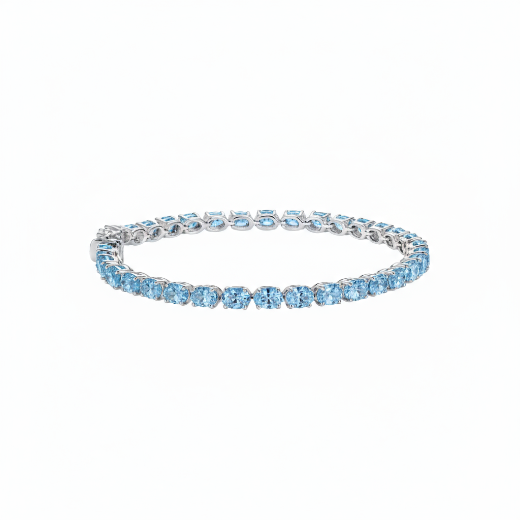 Velara Tennis Bracelet – Teal Blue Spinel