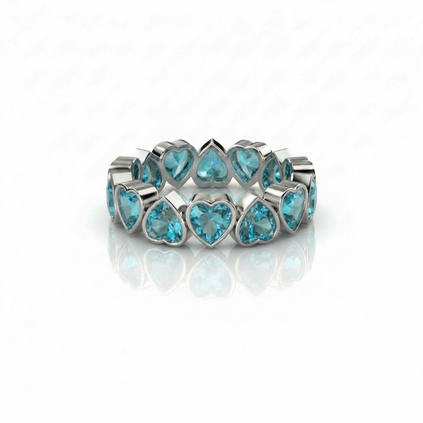 Amore Frame Eternity Ring – Teal Blue Spinel