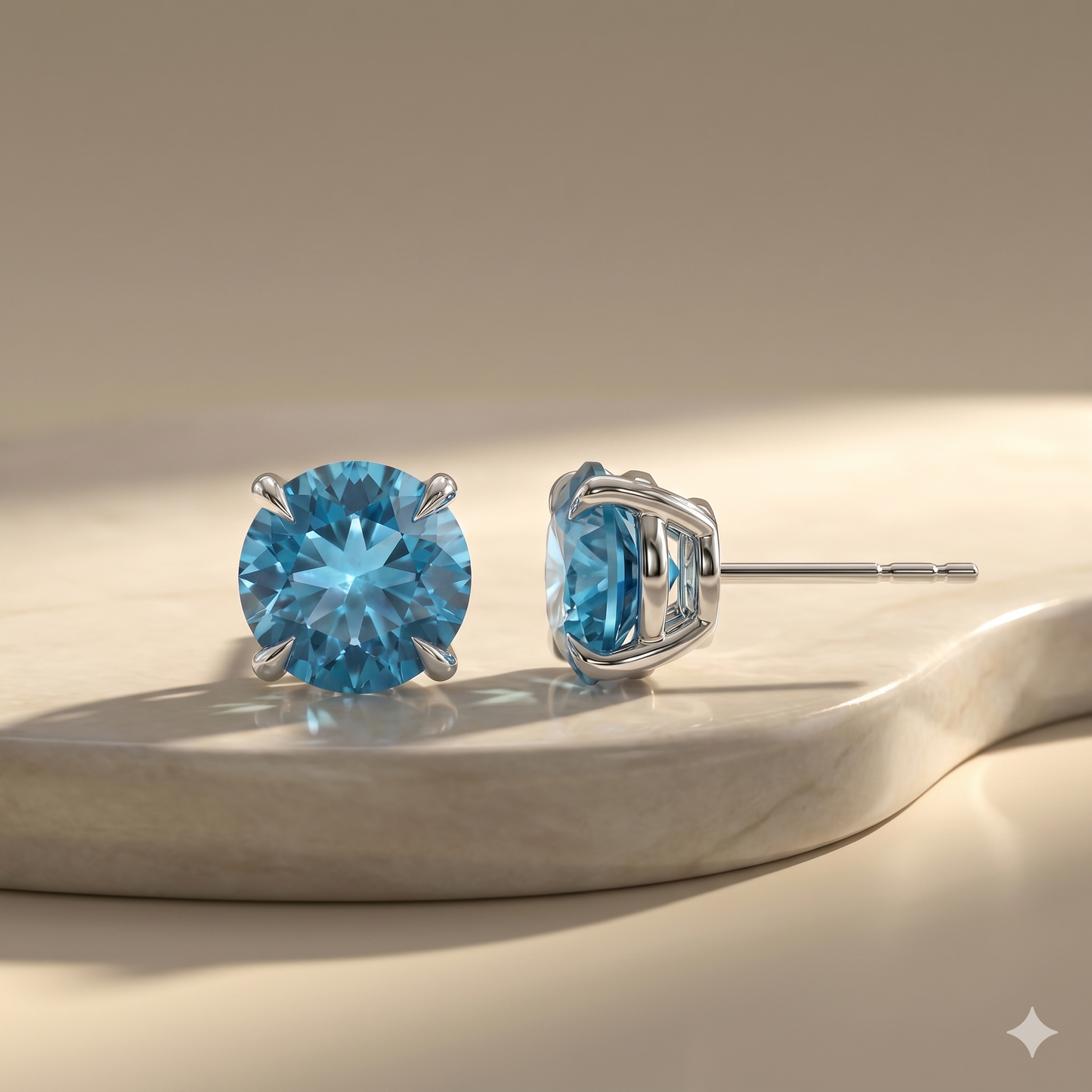 Juno Stud Earrings – Teal Blue Spinel