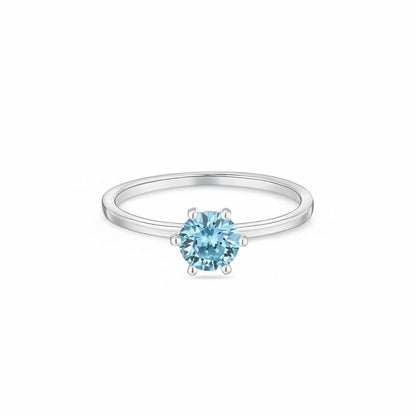 Juno Solitaire Ring – Teal Blue Spinel