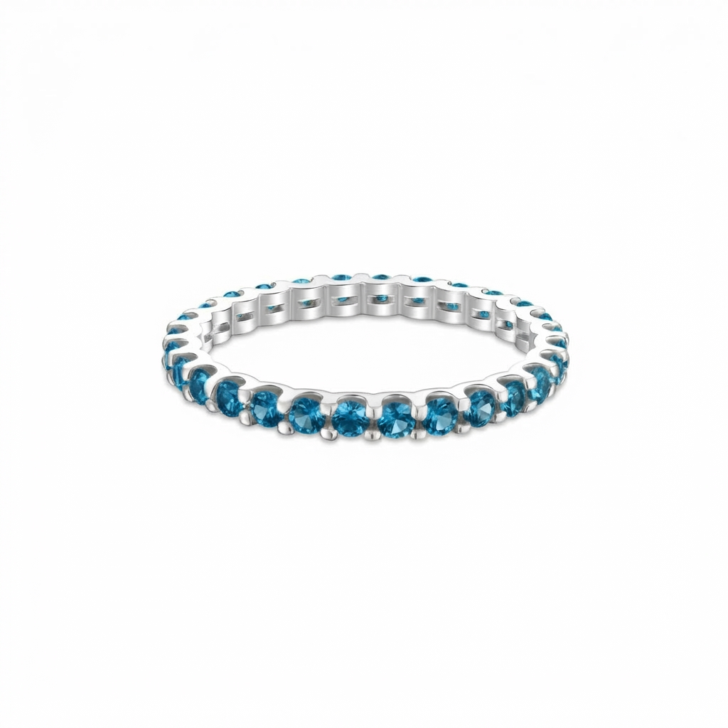 Linea Midi Ring – Teal Blue Spinel