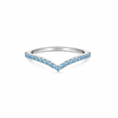 Linea V Demi Ring – Teal Blue Spinel