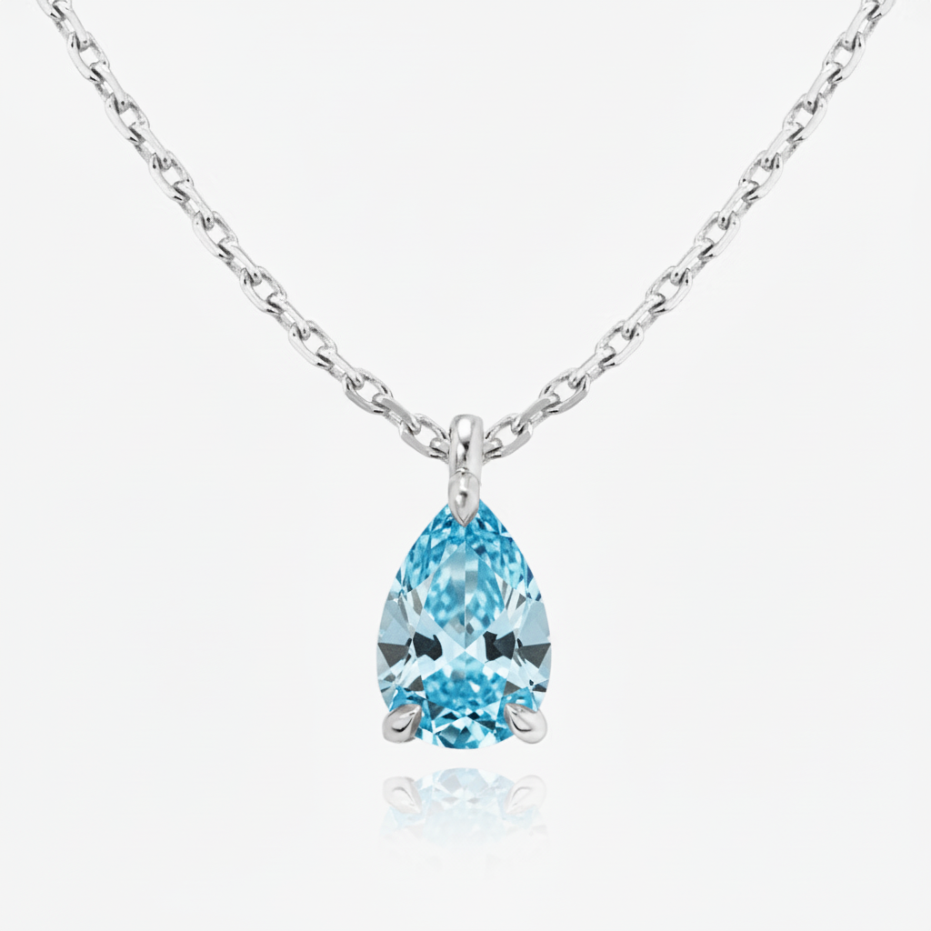 Nova Solitaire Necklace – Teal Blue Spinel