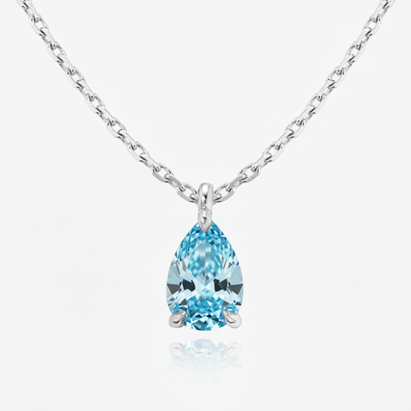 Nova Solitaire Necklace – Teal Blue Spinel