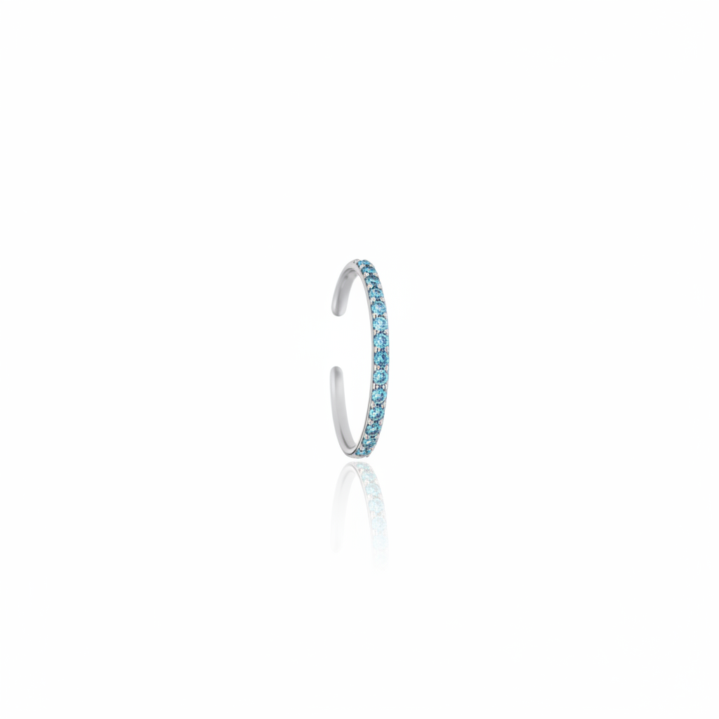 Linea Mini Ear Cuff – Teal Blue Spinel