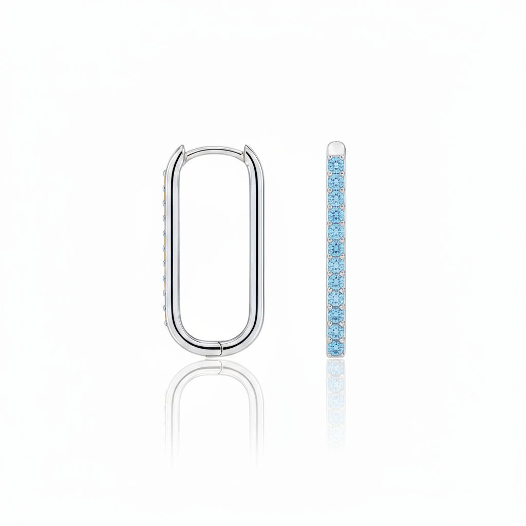 Linea Trace Earrings – Teal Blue Spinel