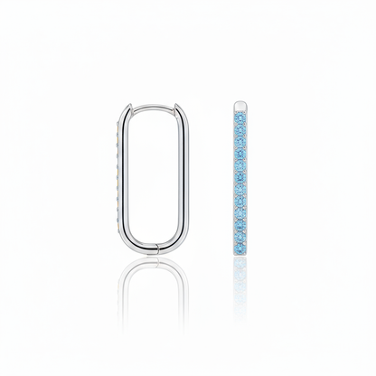 Linea Trace Earrings – Teal Blue Spinel