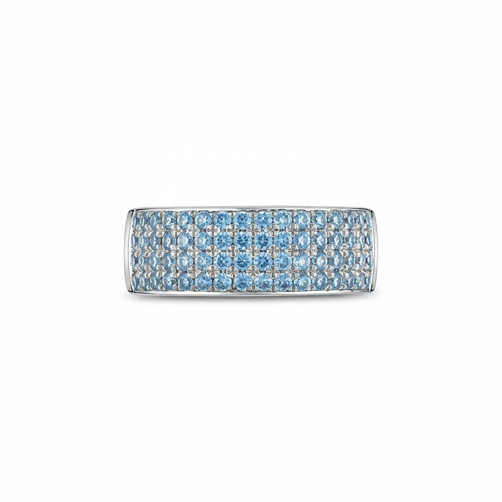 Linea Bold Band Ring – Teal Blue Spinel