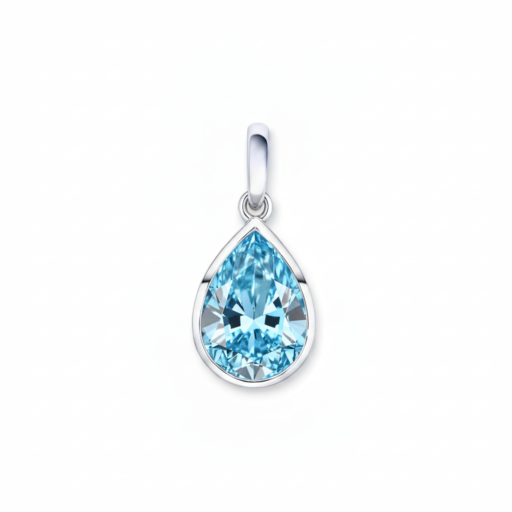 Nova Bold Solitaire Pendant – Teal Blue Spinel