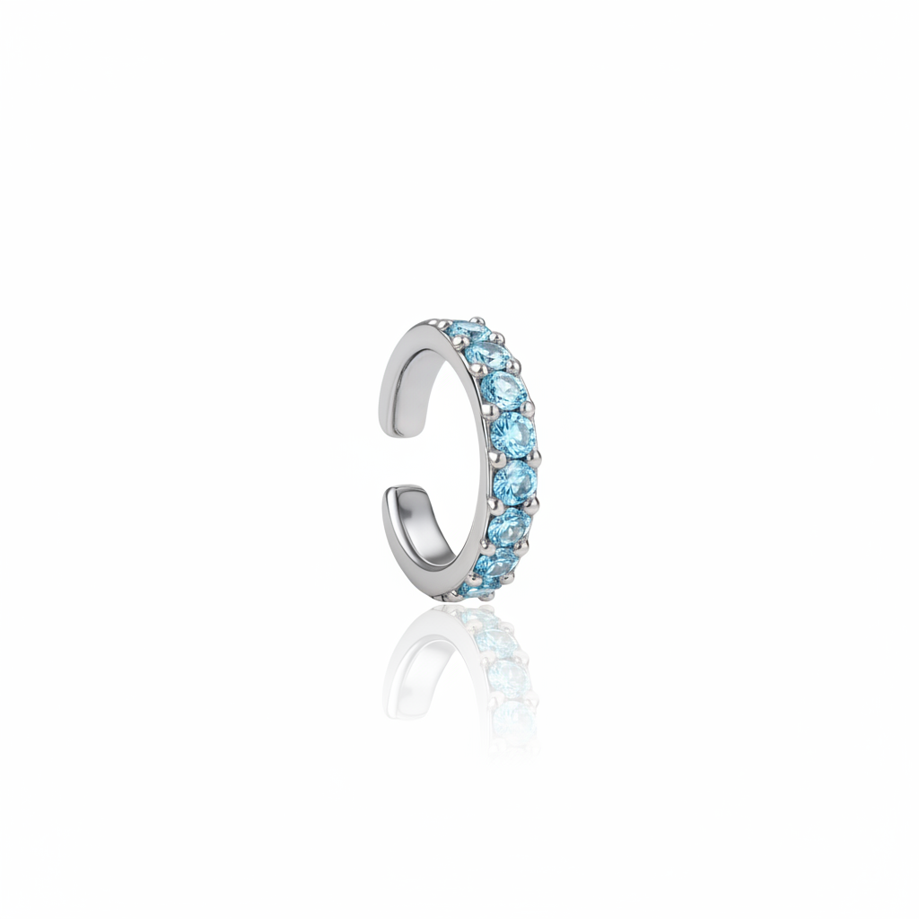 Linea Grande Ear Cuff – Teal Blue Spinel