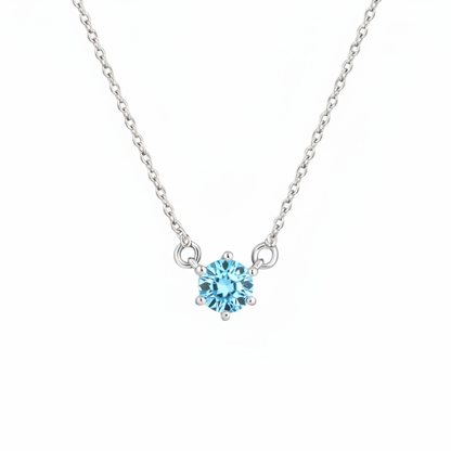 Juno Solitaire Necklace – Teal Blue Spinel