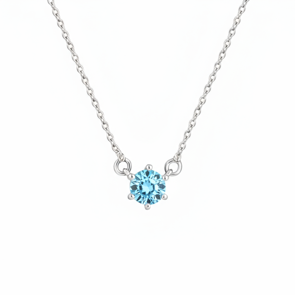 Juno Solitaire Necklace – Teal Blue Spinel