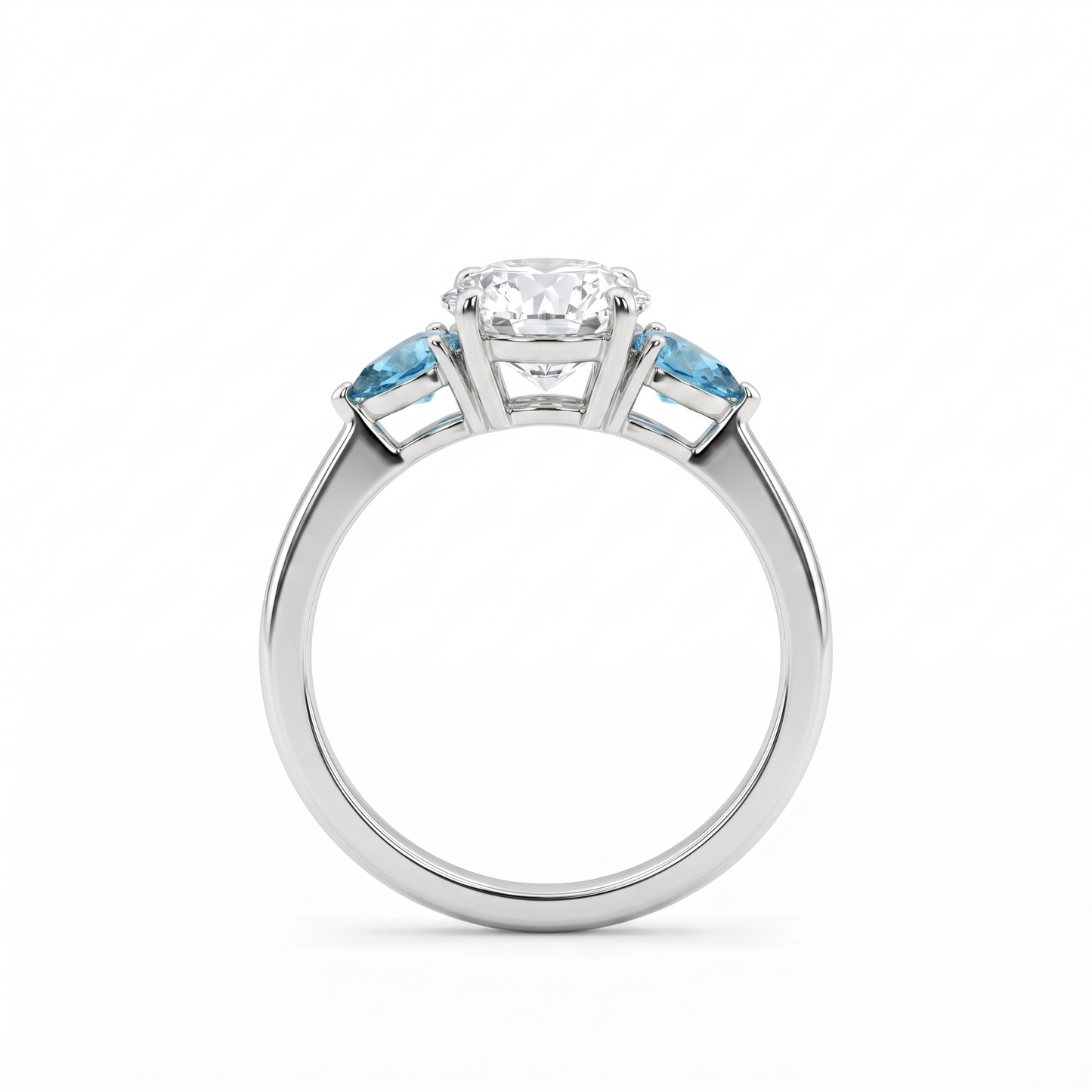 Juno Trio Ring – Teal Blue Spinel