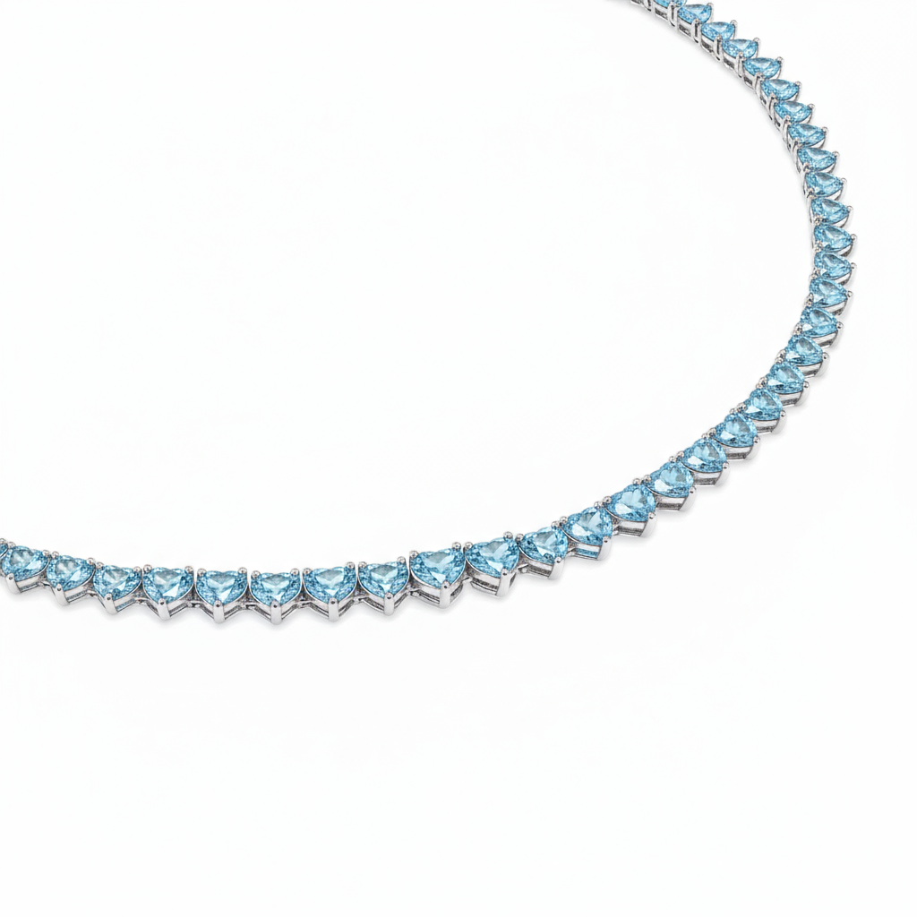Amore Tennis Necklace – Teal Blue Spinel