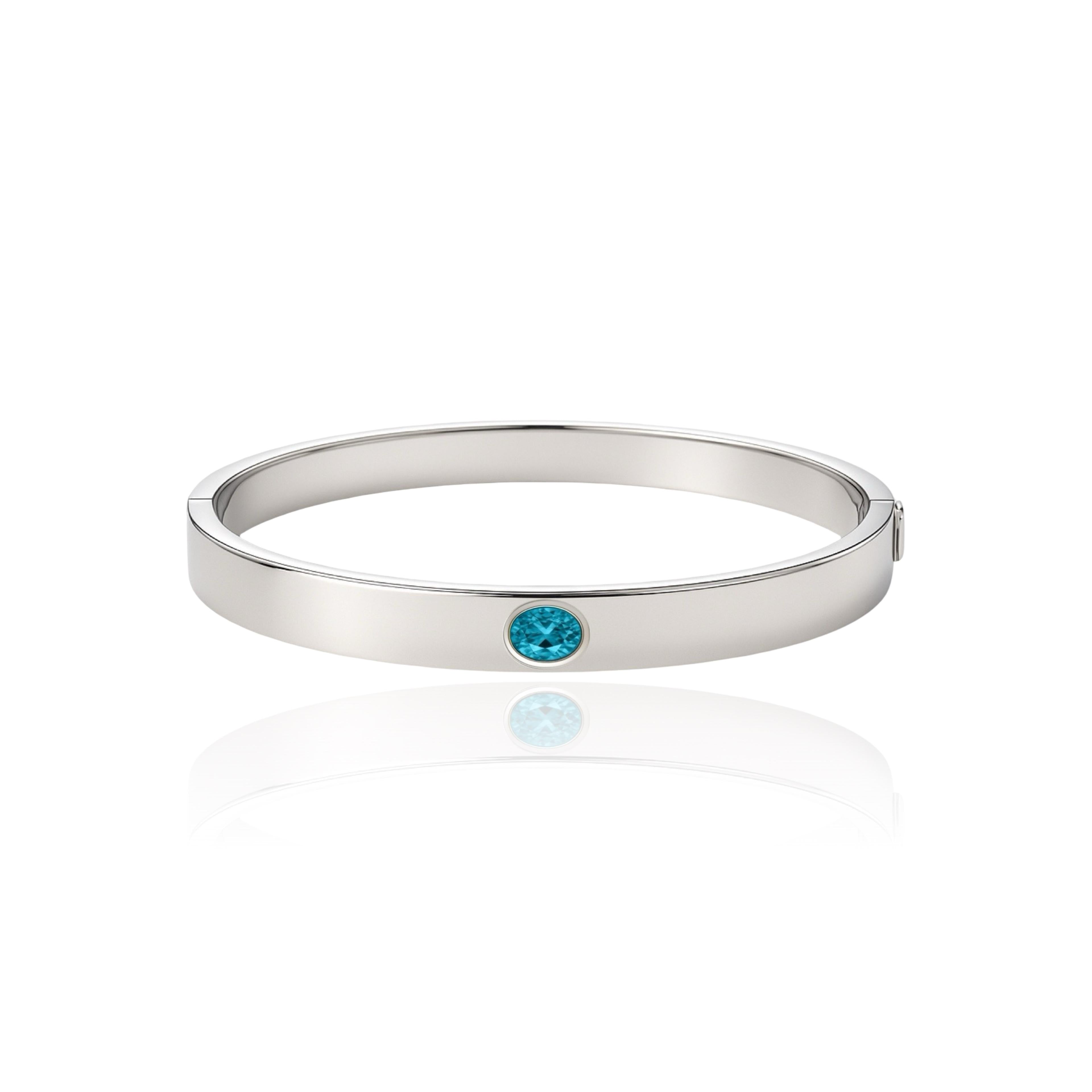 Velara Uno Elemental Bangle – Teal Blue Spinel