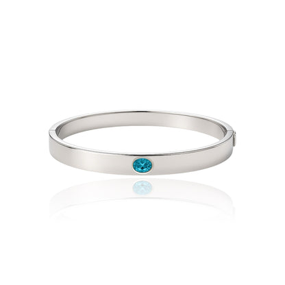 Velara Uno Elemental Bangle – Teal Blue Spinel