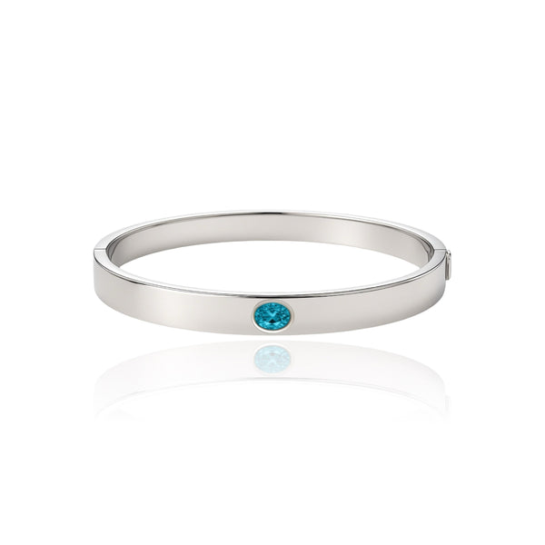 Velara Uno Elemental Bangle – Teal Blue Spinel