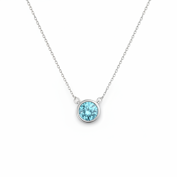 Forma Solitaire Necklace – Teal Blue Spinel