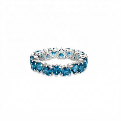 Amore Eternity Ring – Teal Blue Spinel