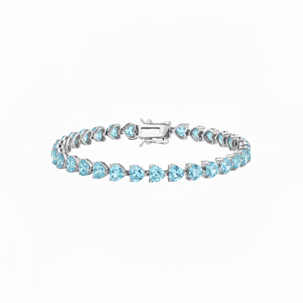 Amore Tennis Bracelet – Teal Blue Spinel