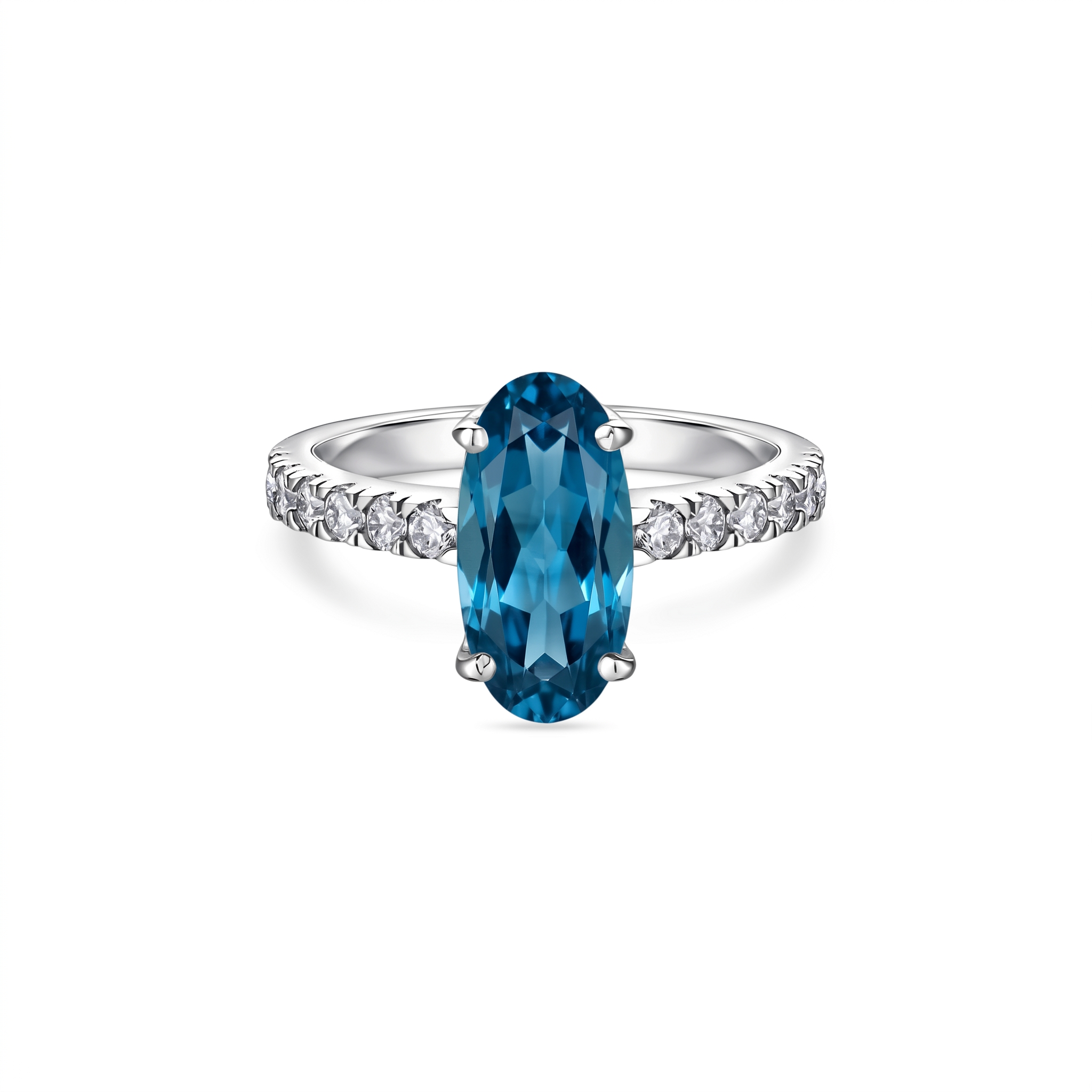 Velara Axis Ring – Teal Blue Spinel