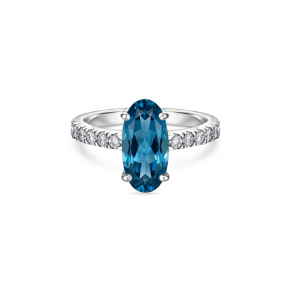 Velara Axis Ring – Teal Blue Spinel