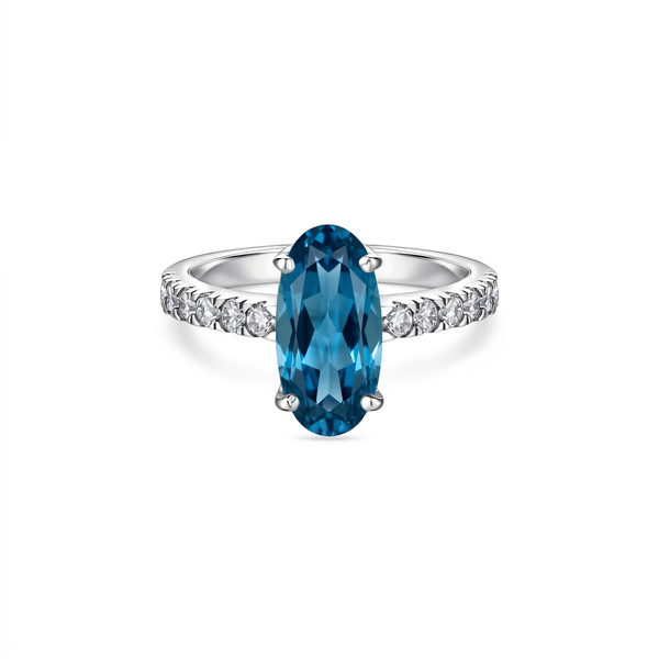 Velara Axis Ring – Teal Blue Spinel