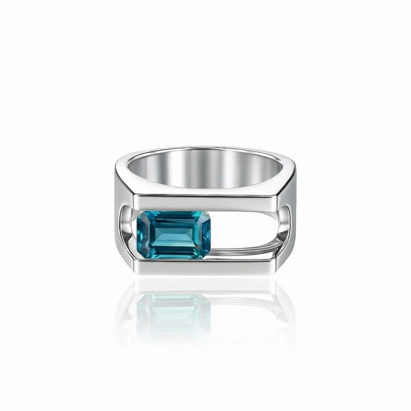 Nexus Journey Ring – Teal Blue Spinel