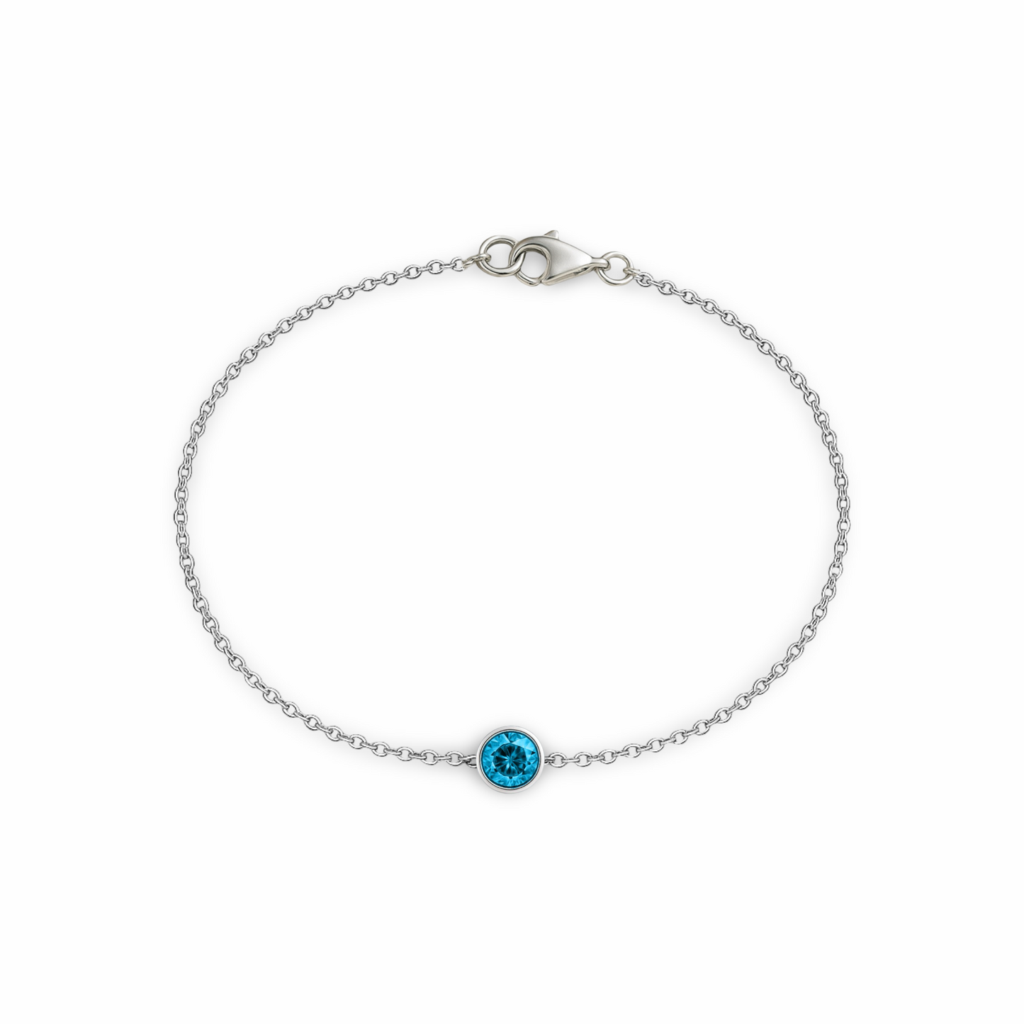 Forma Solitaire Bracelet – Teal Blue Spinel