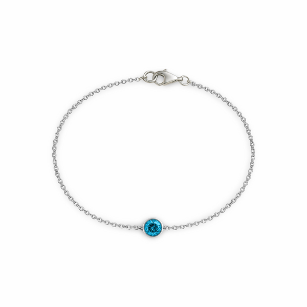 Forma Solitaire Bracelet – Teal Blue Spinel