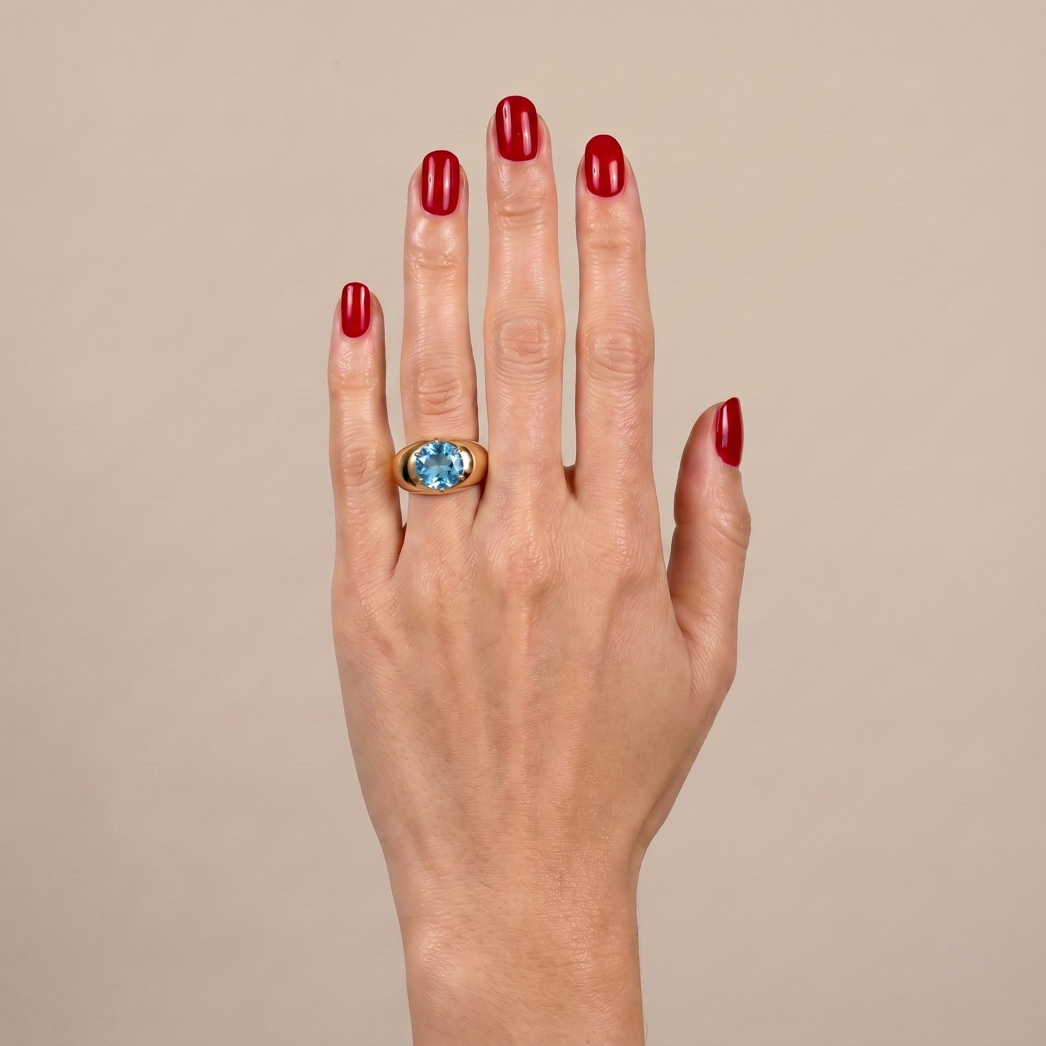 Juno Grand Dome Ring – Teal Blue Spinel