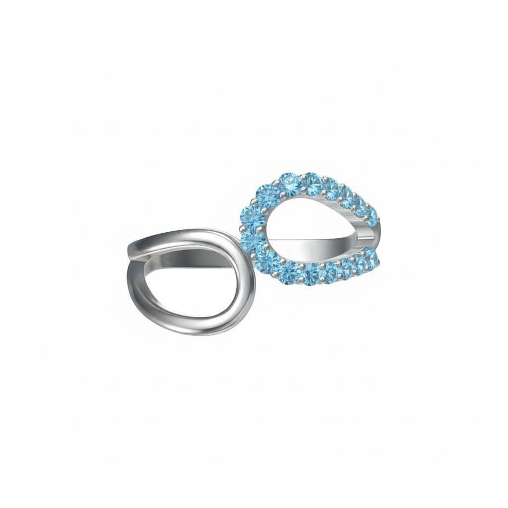 Linea Contour Ring – Teal Blue Spinel