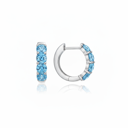 Linea Chunky Hoop Earrings – Teal Blue Spinel