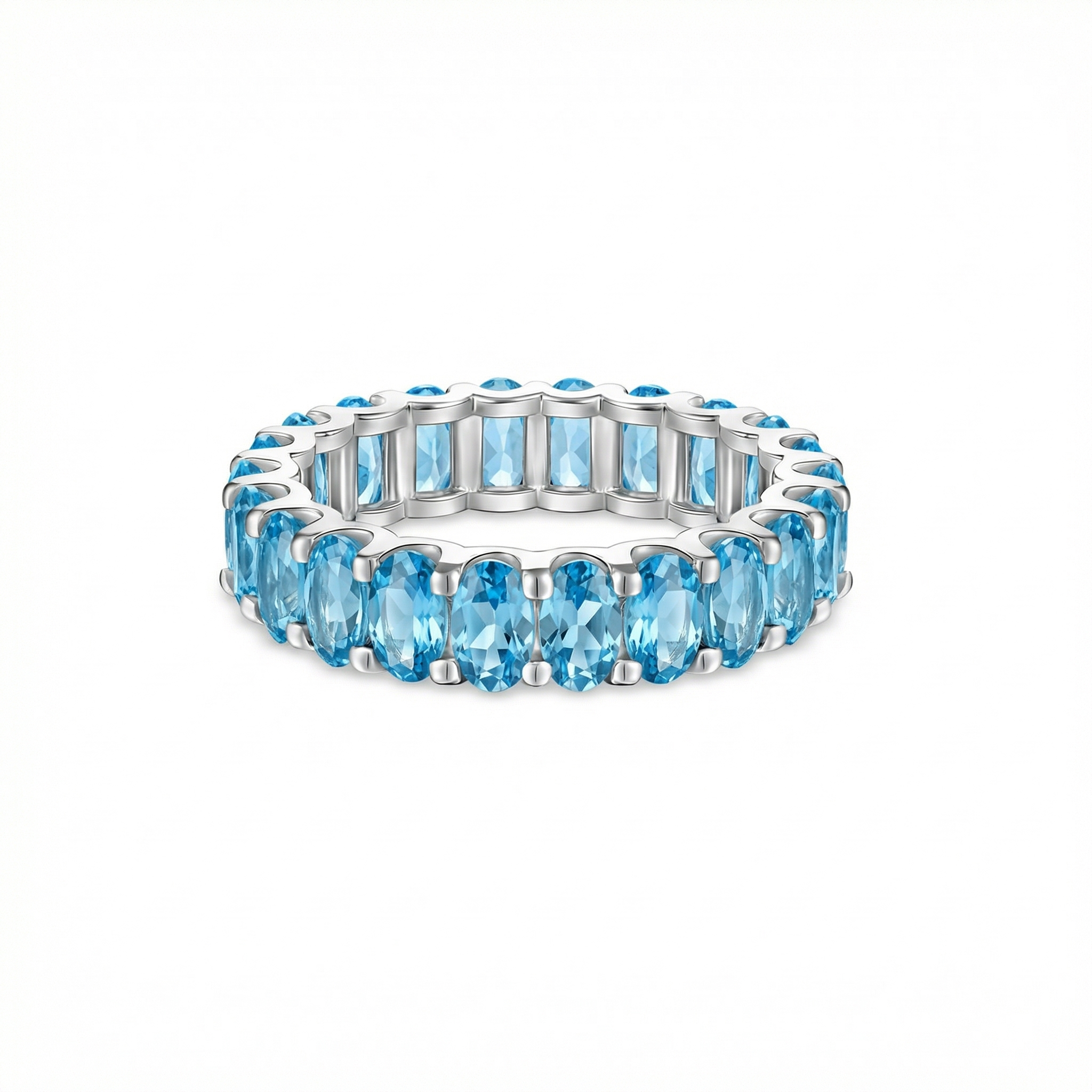 Velara Eternity Ring – Teal Blue Spinel