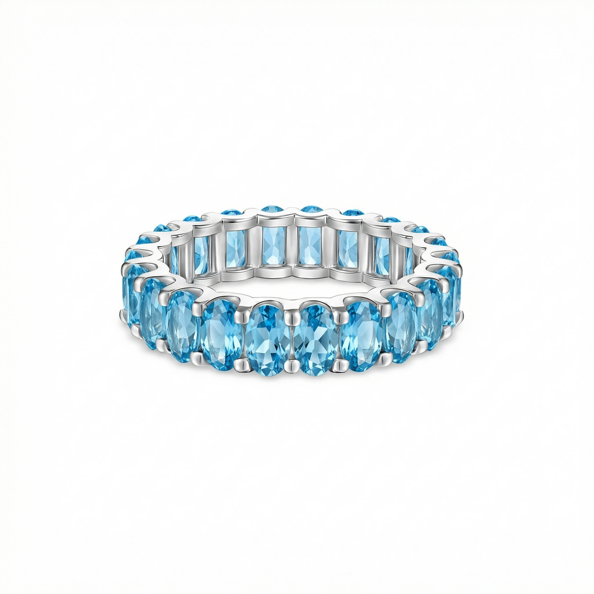 Velara Eternity Ring – Teal Blue Spinel