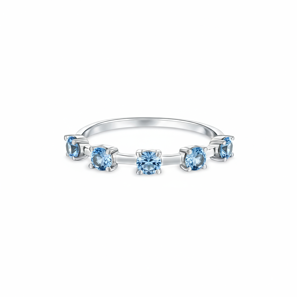 Linea Cinco Ring – Teal Blue Spinel