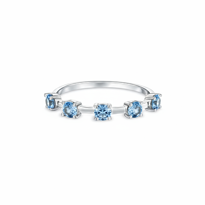 Linea Cinco Ring – Teal Blue Spinel