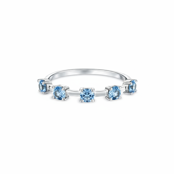 Linea Cinco Ring – Teal Blue Spinel