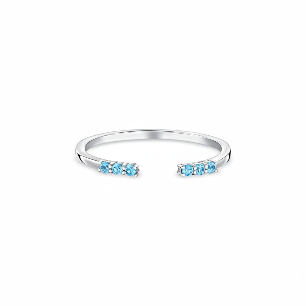 Linea Tres Ring – Teal Blue Spinel