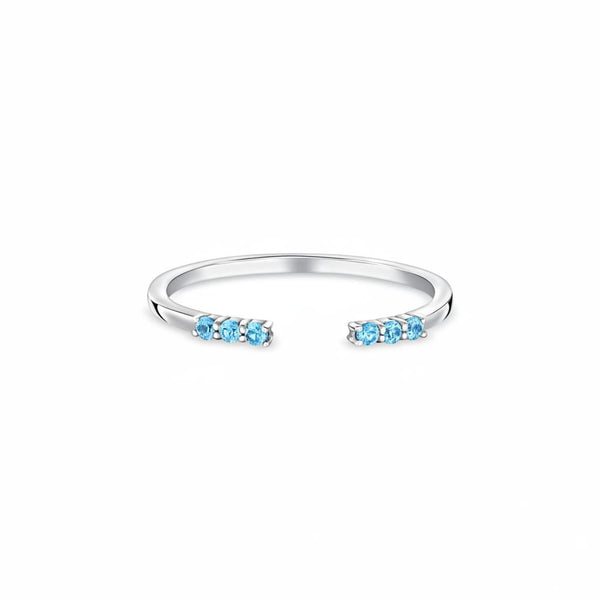 Linea Tres Ring – Teal Blue Spinel