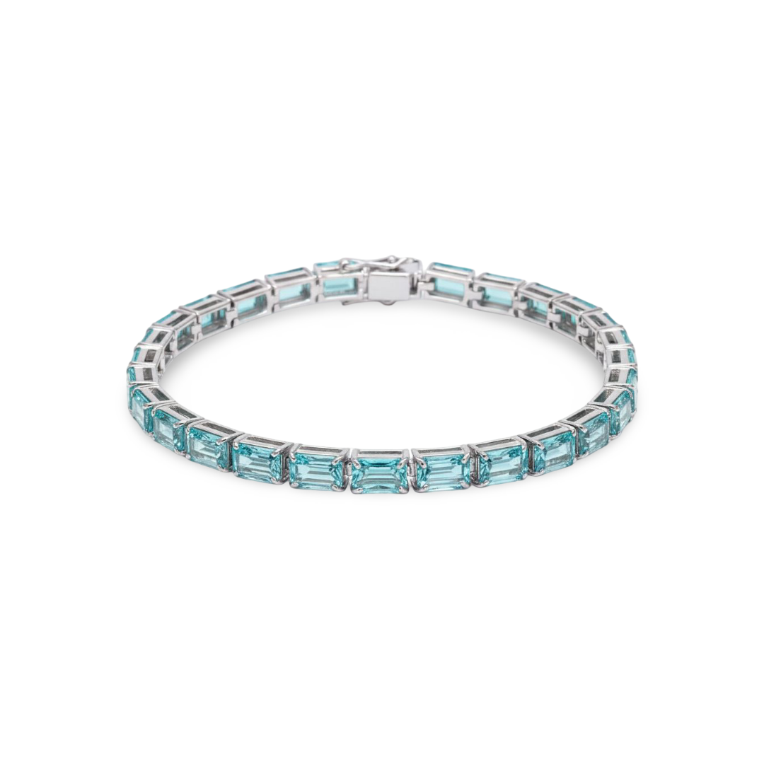 Nexus Tennis Bracelet – Teal Blue Spinel