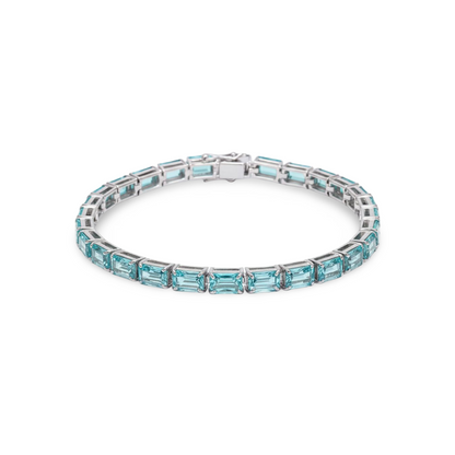 Nexus Tennis Bracelet – Teal Blue Spinel